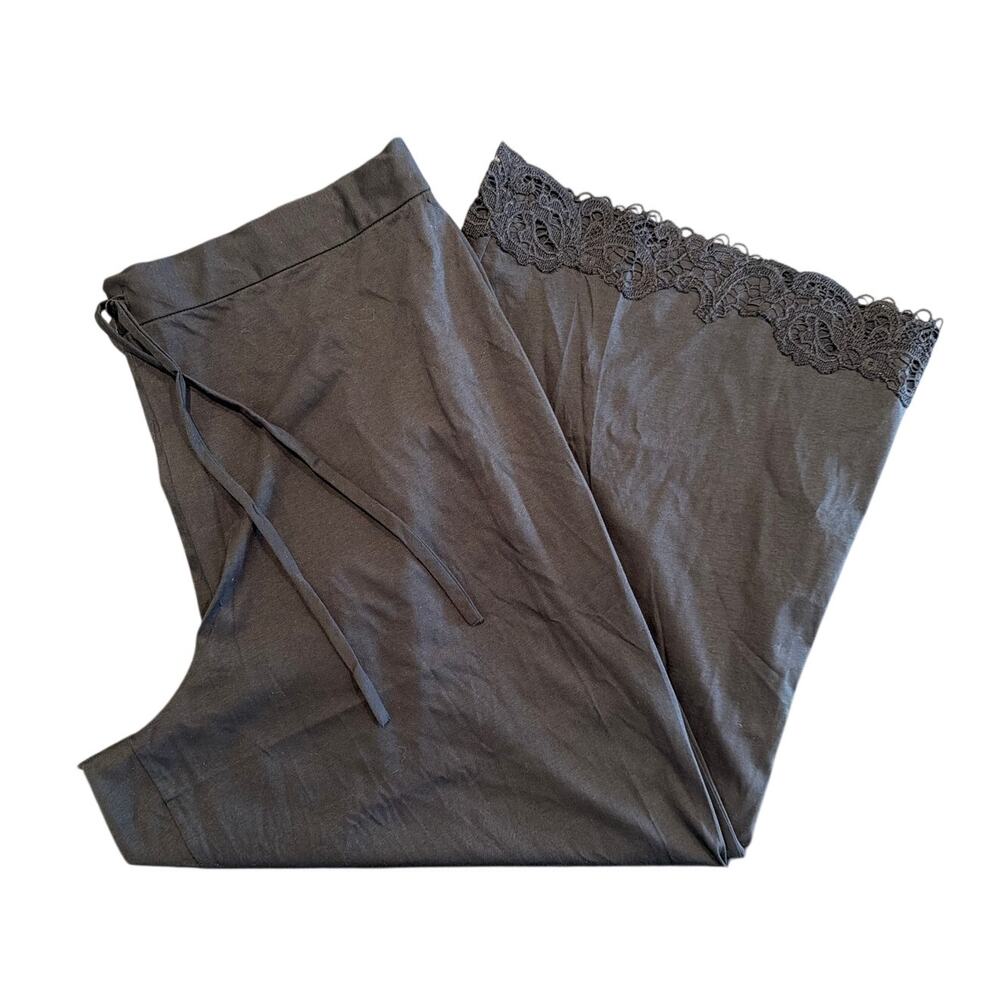 NWOT Natori Bliss Harmony Cropped Lounge Pants, Black, Women's XL
